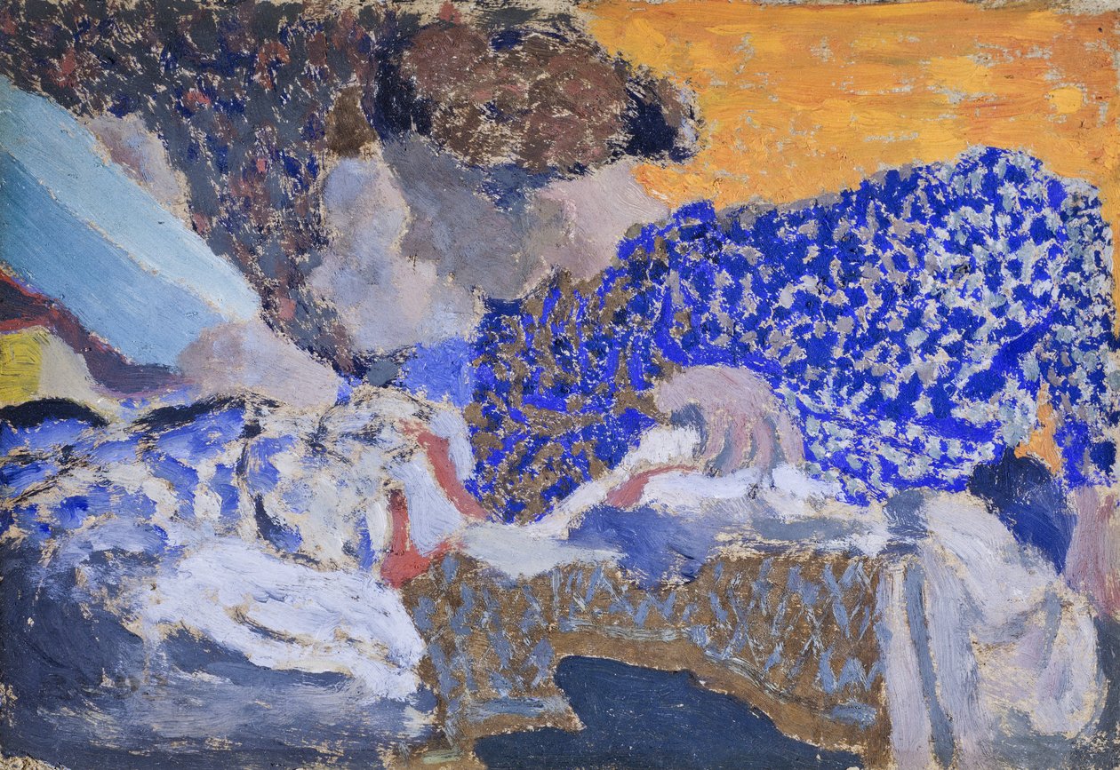 Dwóch pracowników w szwalni autorstwa Edouard Vuillard