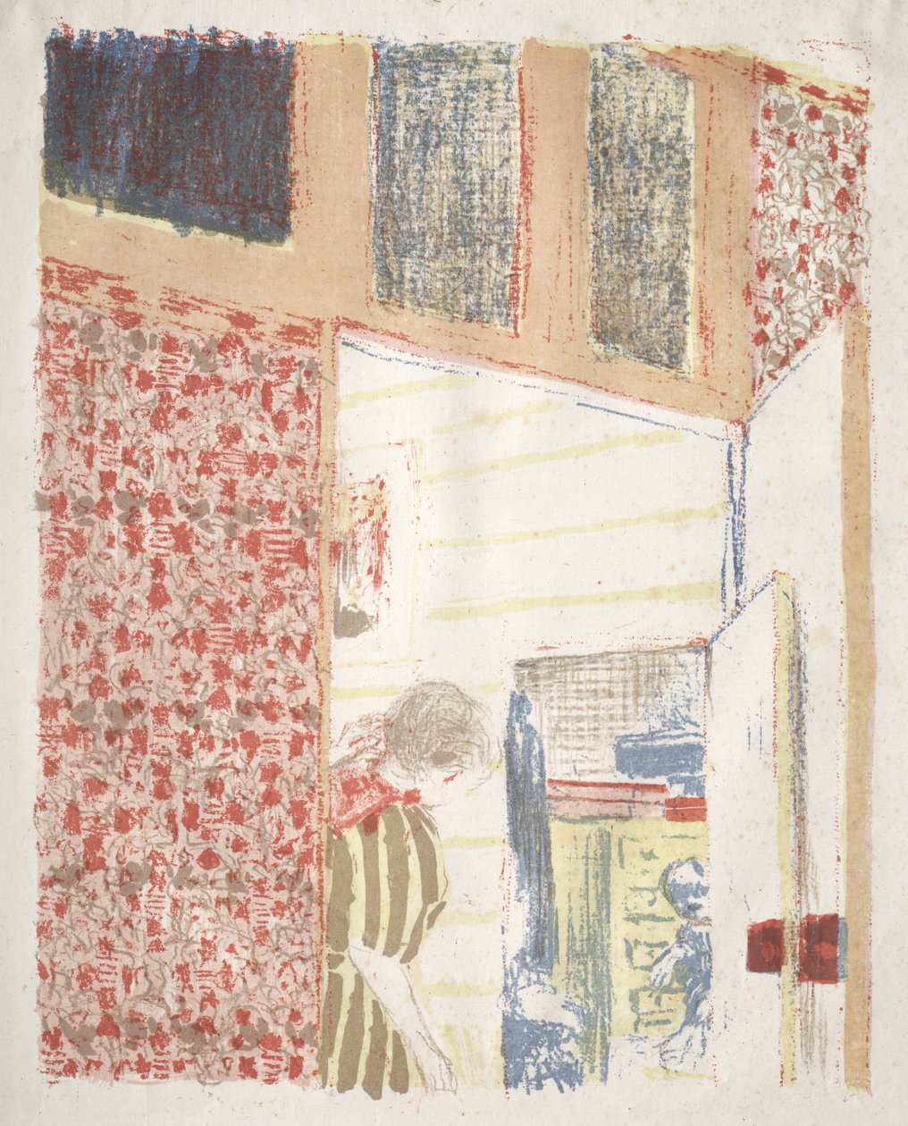 Wnętrze z różową tapetą III autorstwa Edouard Vuillard