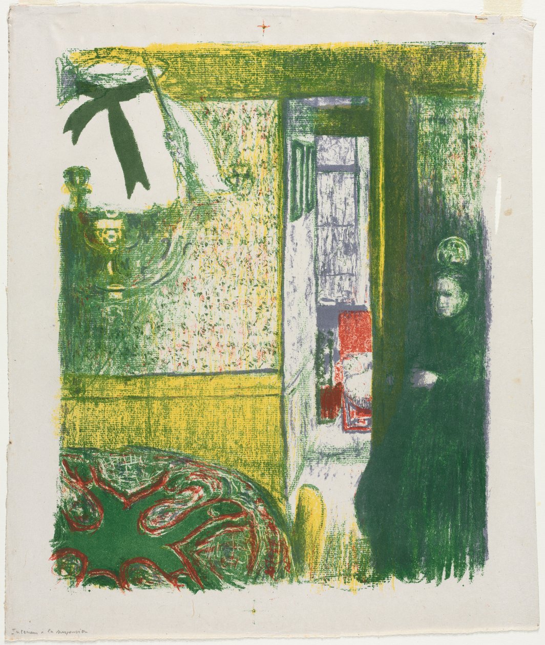 Wnętrze z wiszącą lampą autorstwa Edouard Vuillard