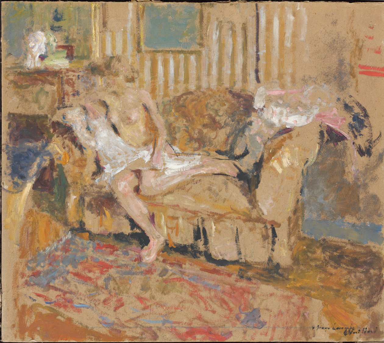 Akt w Salonie Pasiastym, ok. godz. 1905. autorstwa Edouard Vuillard