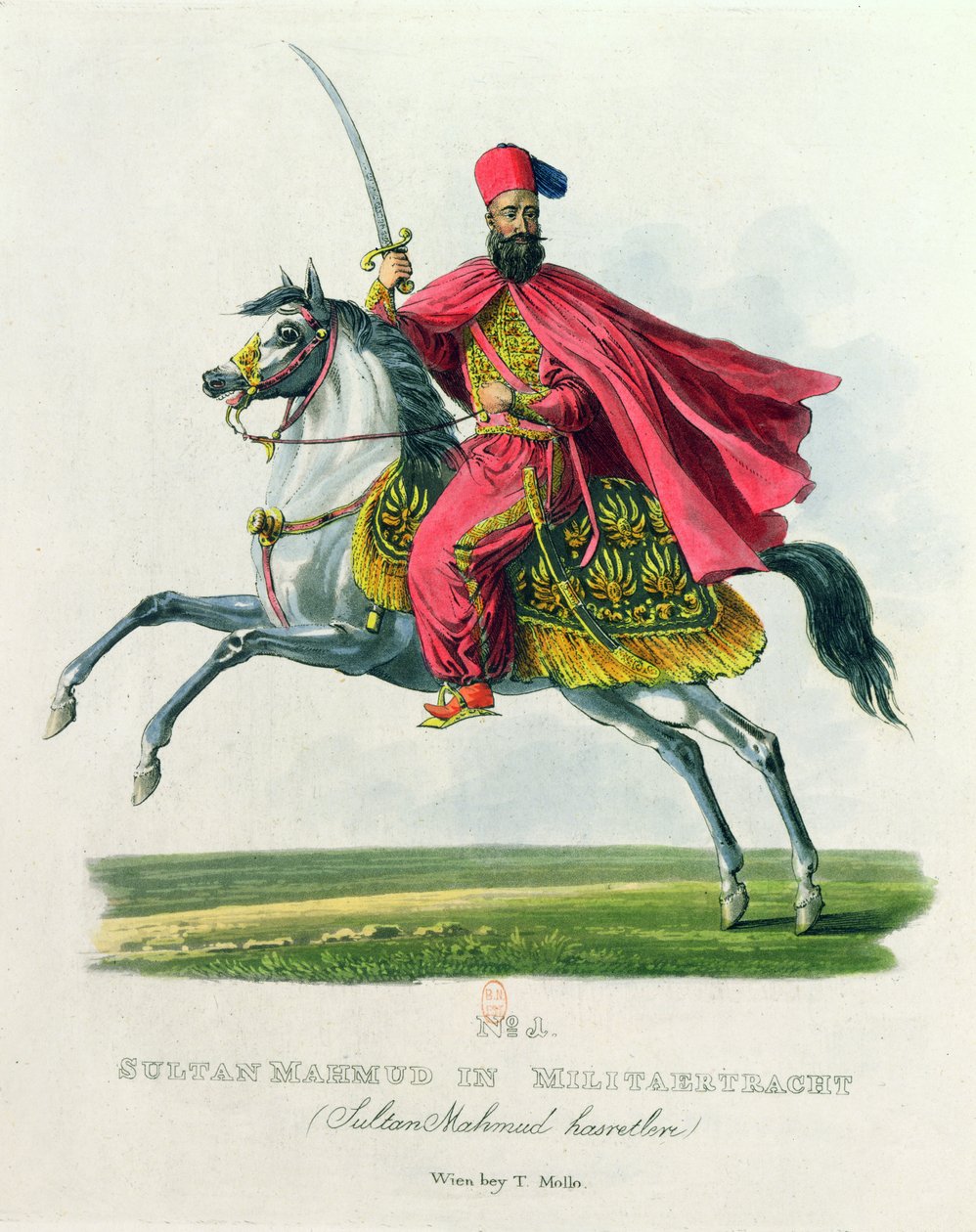 Sułtan Mahmud I (1785-1839) 1829 autorstwa Eduard Gurk