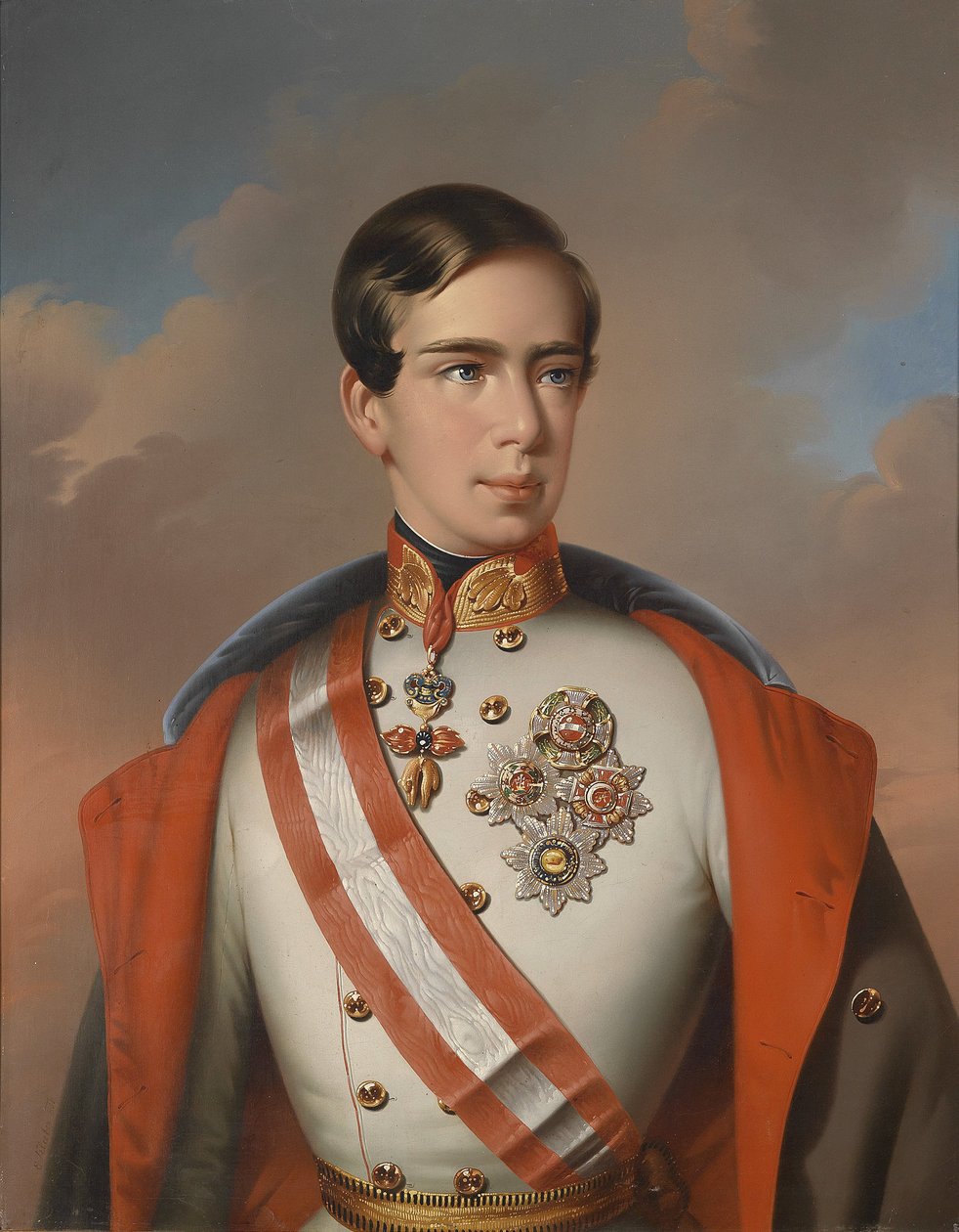 Cesarz Franciszek Józef I Austrii w mundurze feldmarszałka z medalami autorstwa Eduard Klieber