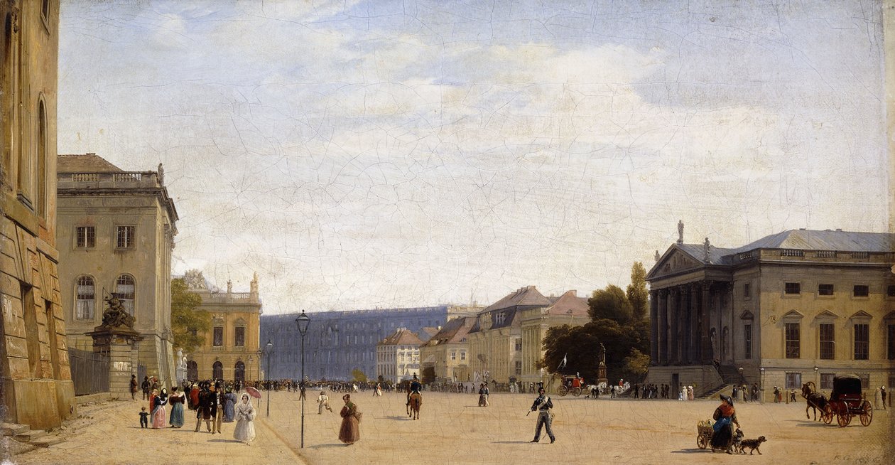 Unter den Linden, Berlin, 1836 autorstwa Johann Philipp Eduard Gartner