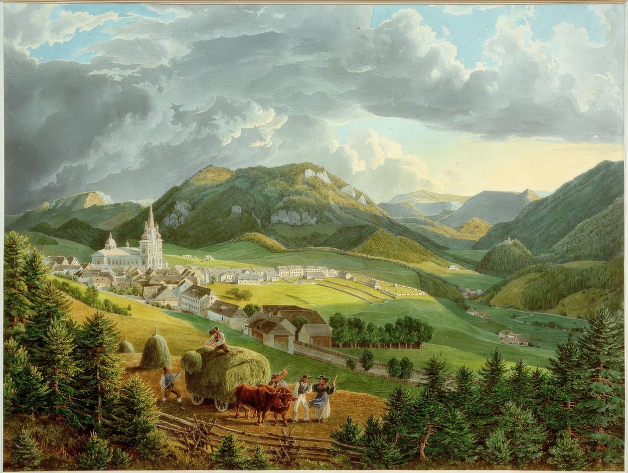 Mariazell z Bürgeralpe autorstwa Eduard Gurk