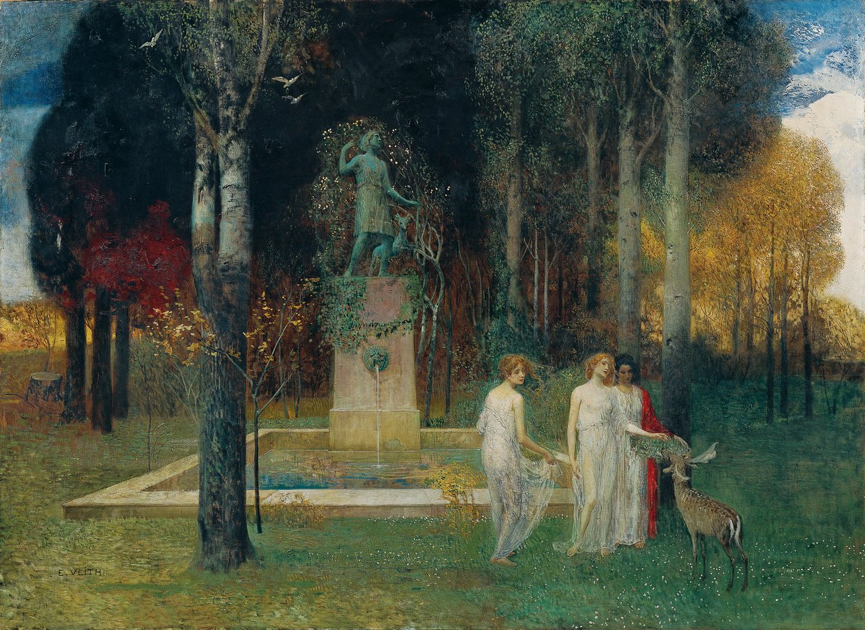 Nimfy przy studni autorstwa Eduard Veith