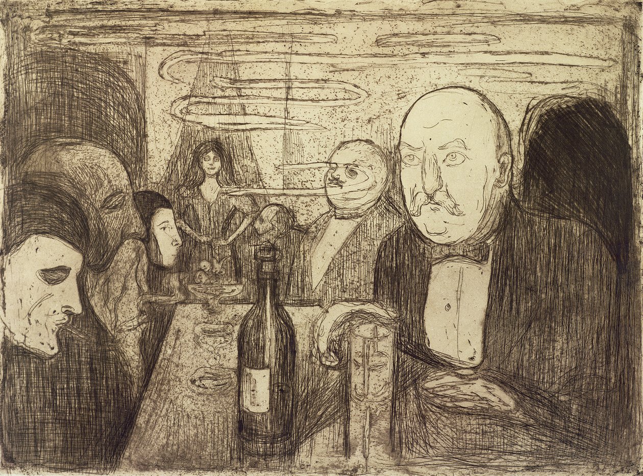 Christiana, Boheme II, 1895 (sucha igła) autorstwa Edvard Munch