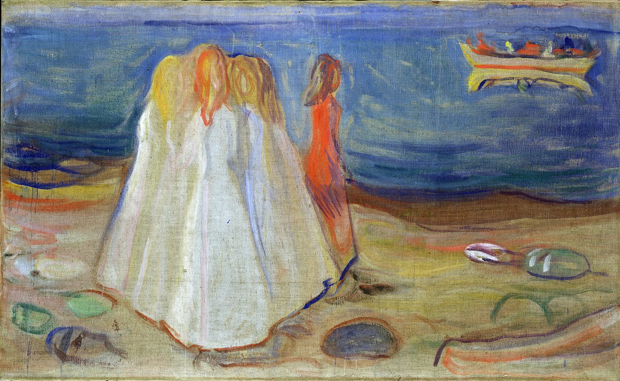 Dziewczyny nad morzem, 1906 (tempera na płótnie) autorstwa Edvard Munch