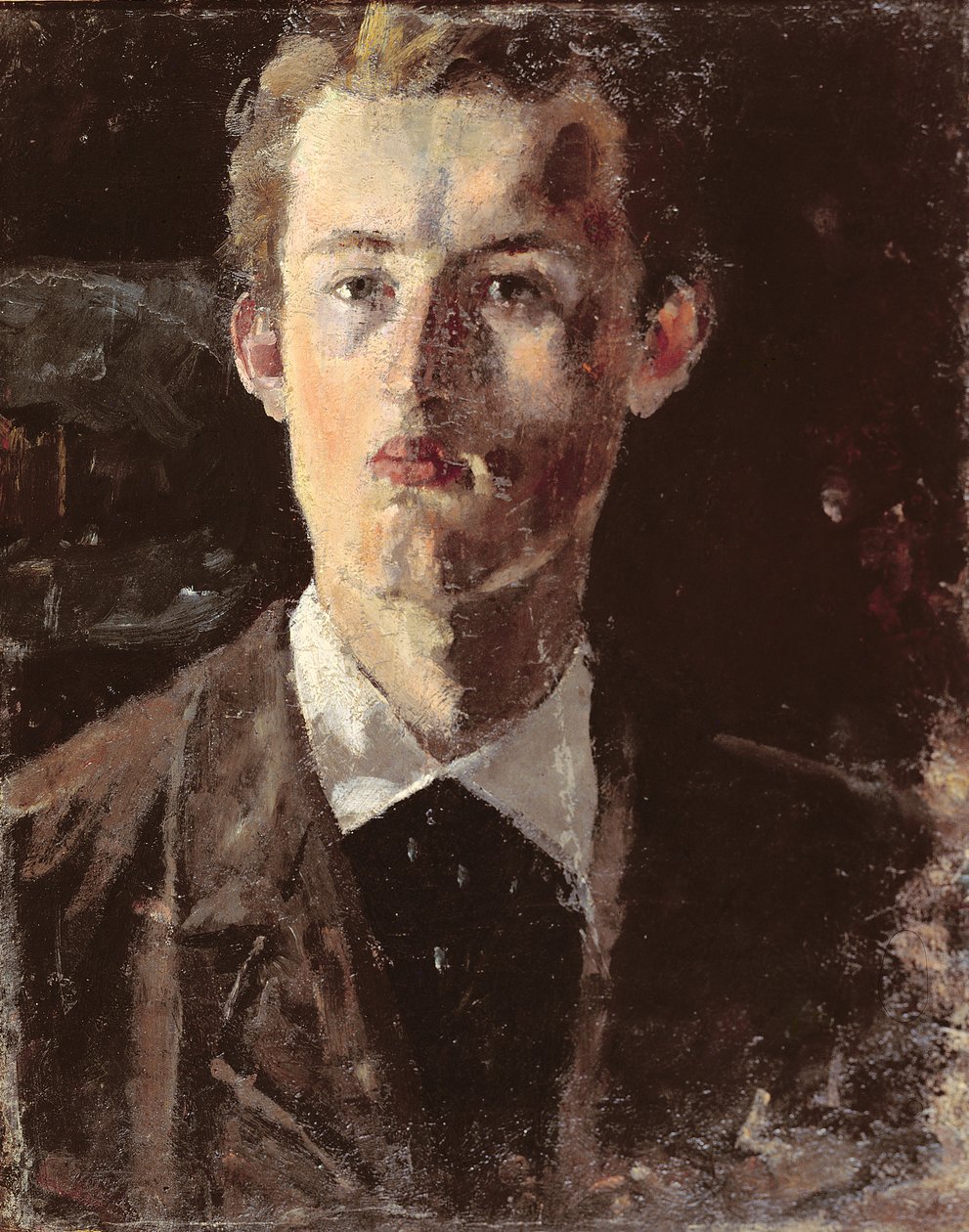 Autoportret, 1882 autorstwa Edvard Munch