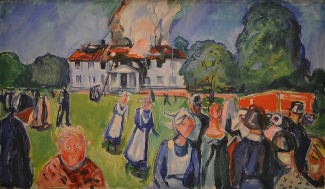 Dom płonie autorstwa Edvard Munch