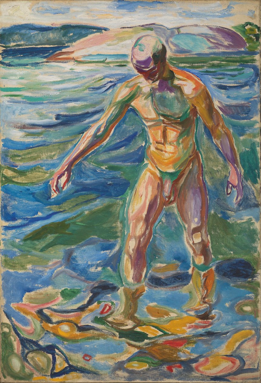Kąpiący się mężczyzna autorstwa Edvard Munch