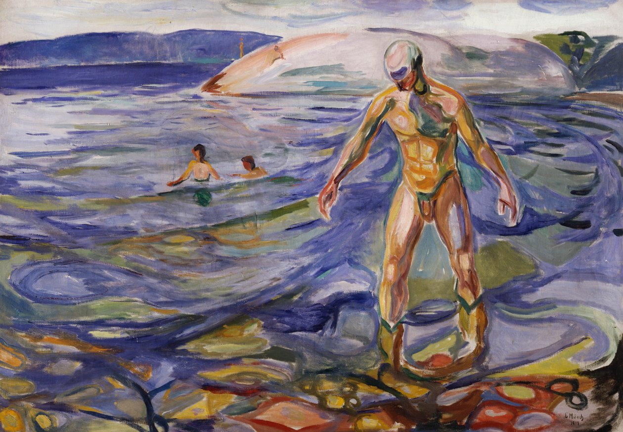 Kąpiący się mężczyzna autorstwa Edvard Munch