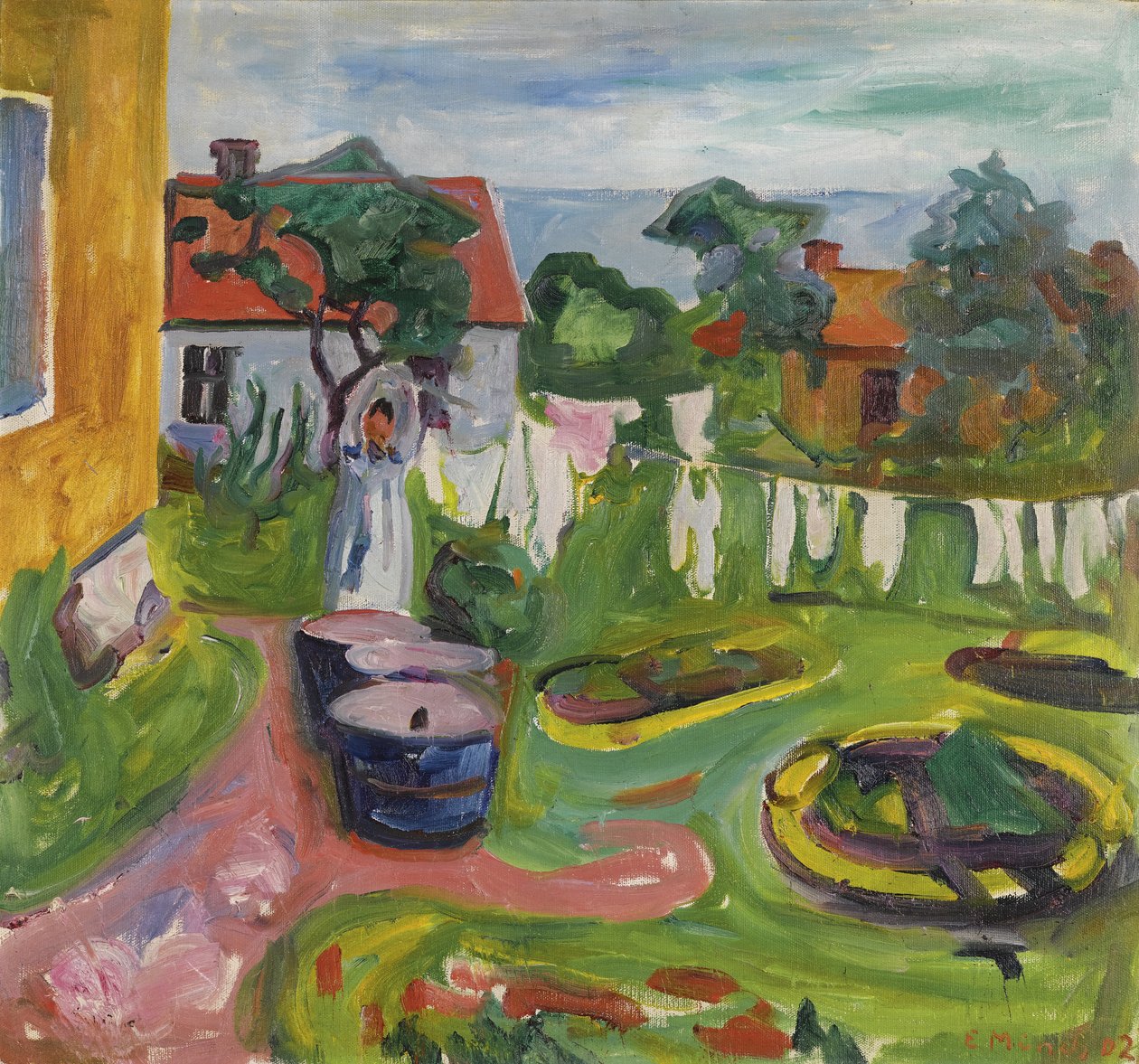Ubrania na linii w Asgardstrand, 1902 autorstwa Edvard Munch