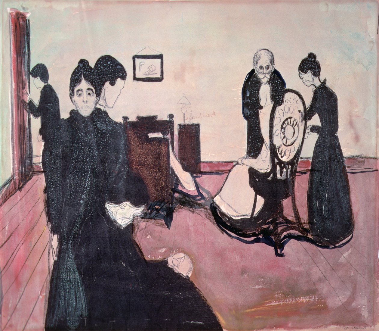 Śmierć w schowku autorstwa Edvard Munch
