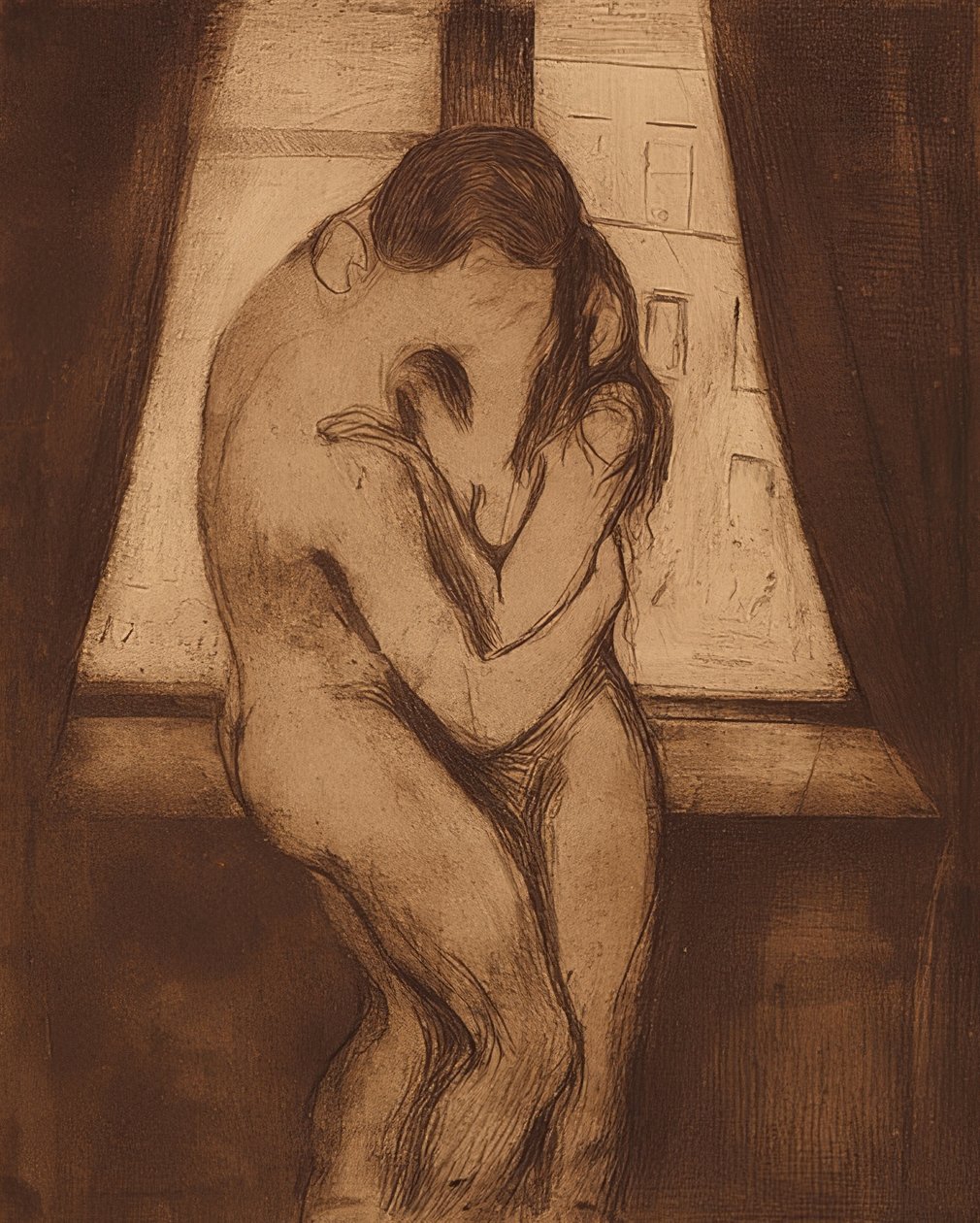 Pocałunek. 1895 autorstwa Edvard Munch