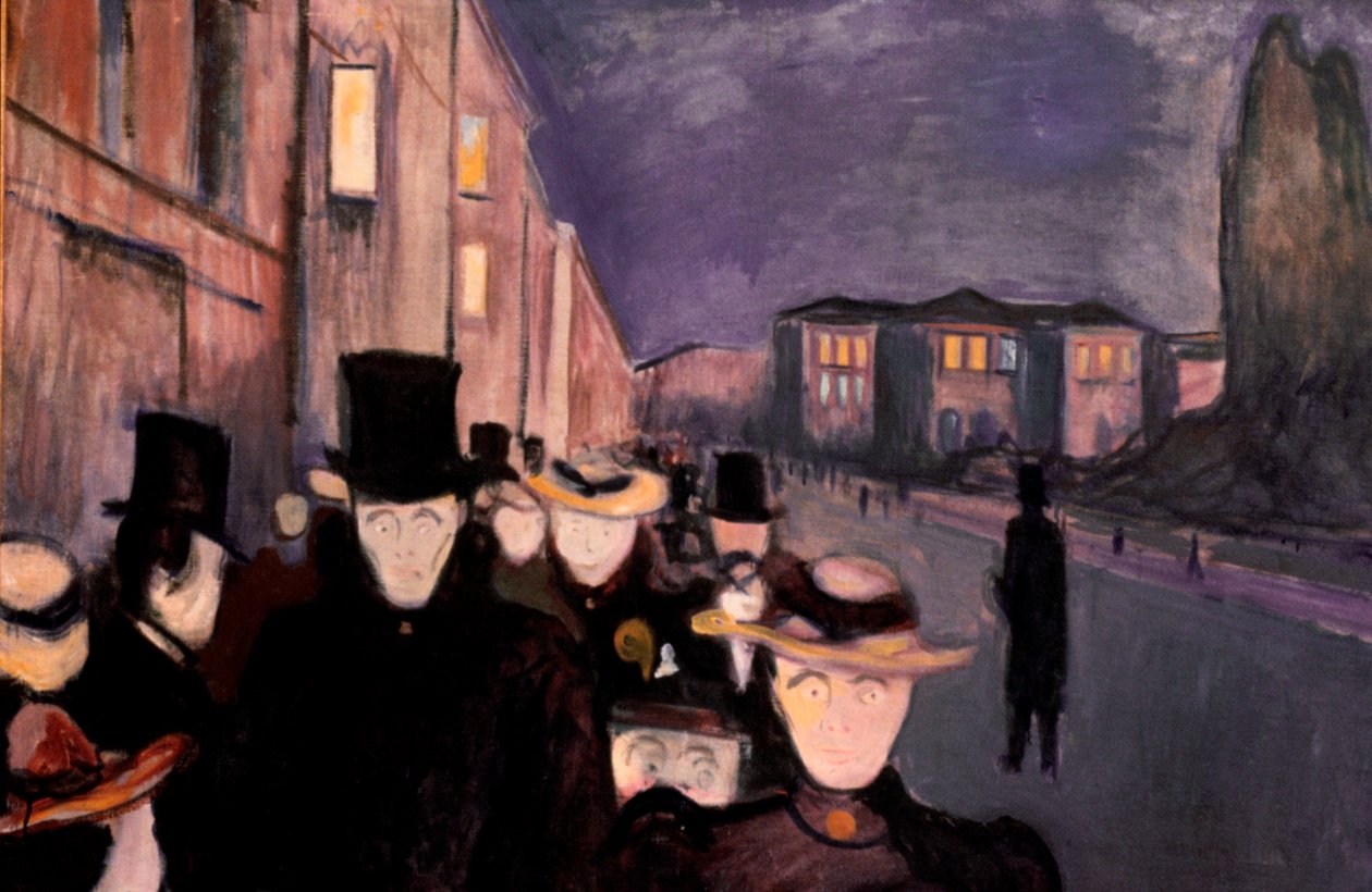 Wieczór u Karla Johana, 1892 autorstwa Edvard Munch
