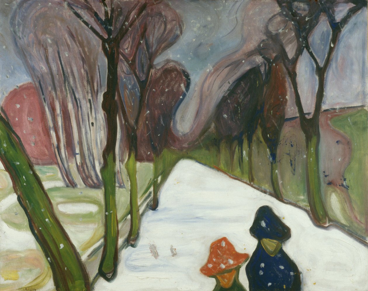 Nowy śnieg w Alei autorstwa Edvard Munch