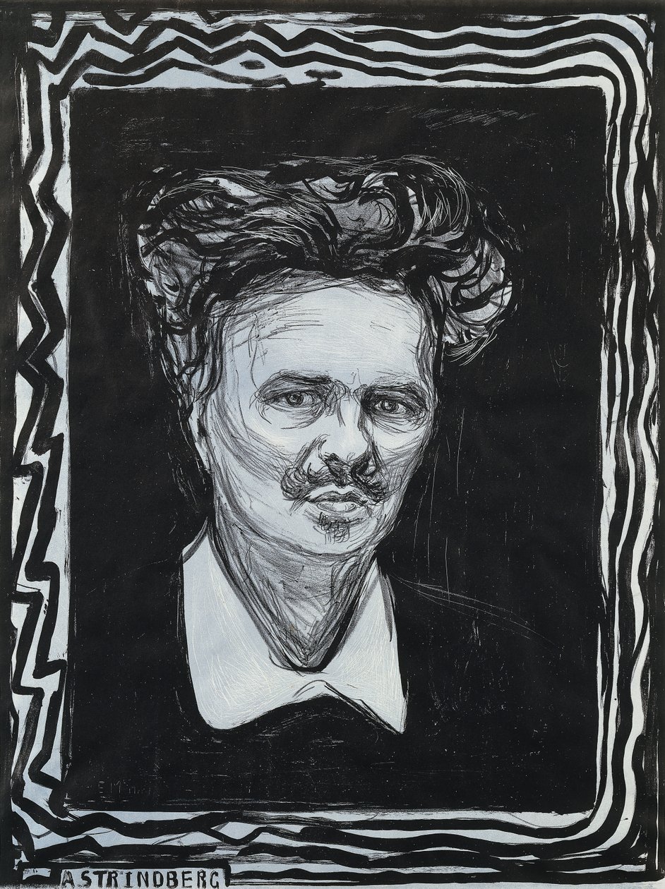 Portret Strindberga; Portrat Strindberg autorstwa Edvard Munch