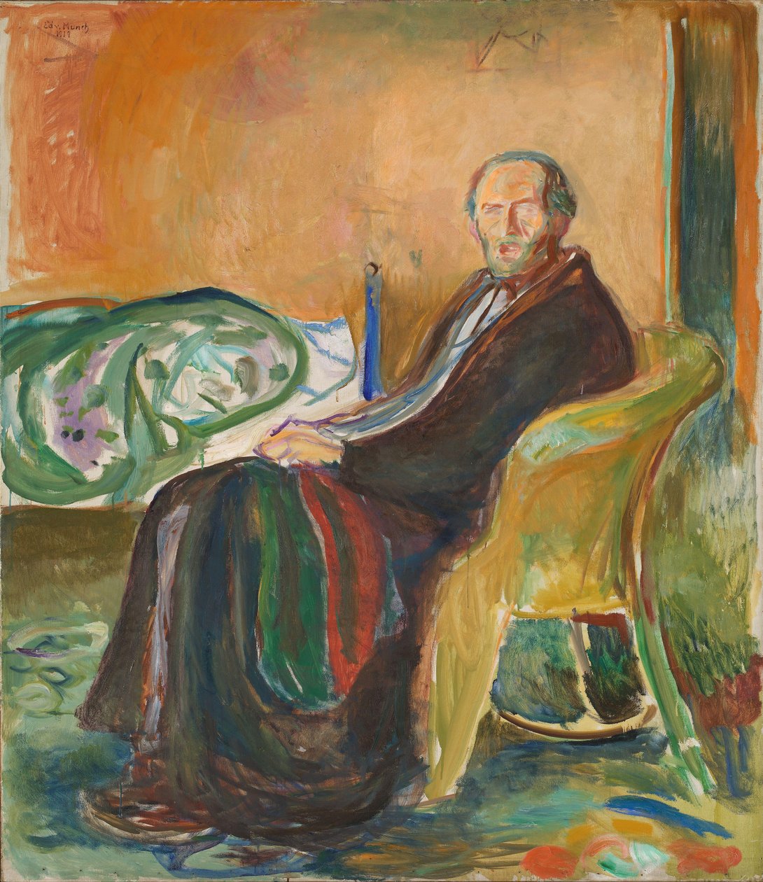 Autoportret z hiszpańską grypą autorstwa Edvard Munch
