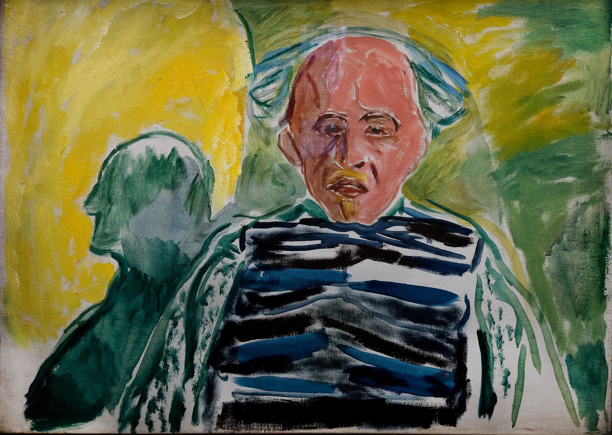 Autoportret w pasiastym swetrze autorstwa Edvard Munch