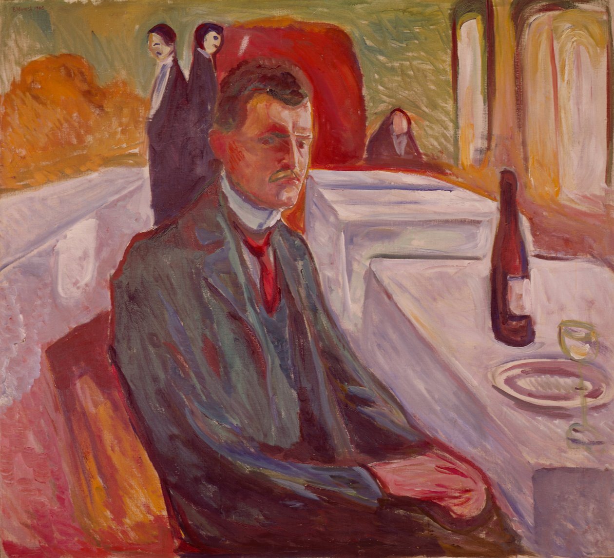 Autoportret z winem (obraz) autorstwa Edvard Munch