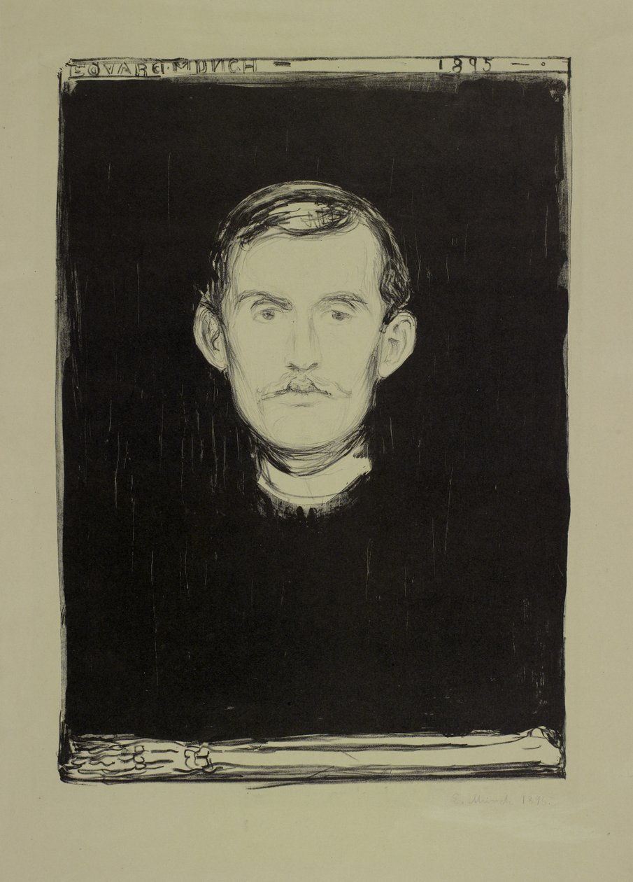 Autoportret, 1895 autorstwa Edvard Munch