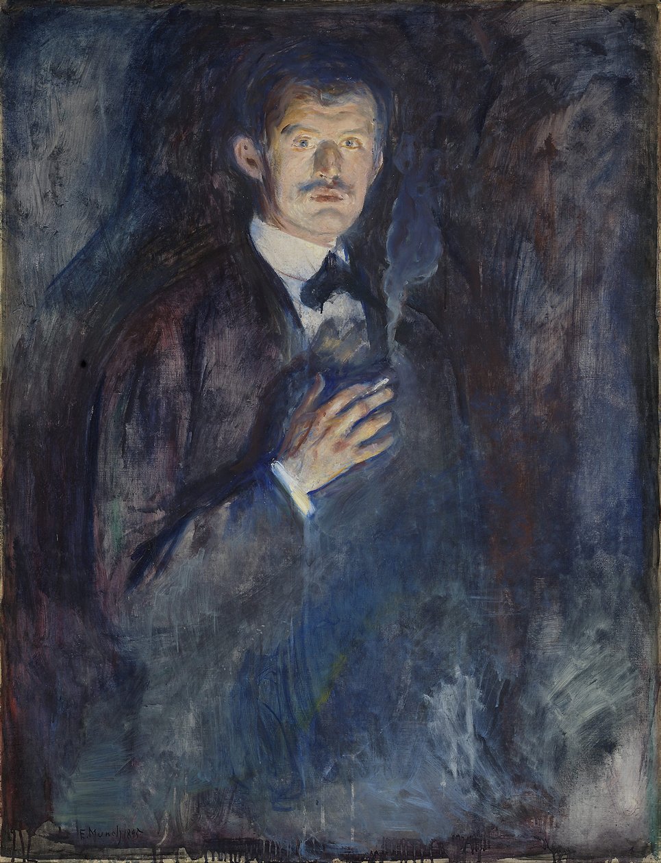 Autoportret z papierosem autorstwa Edvard Munch