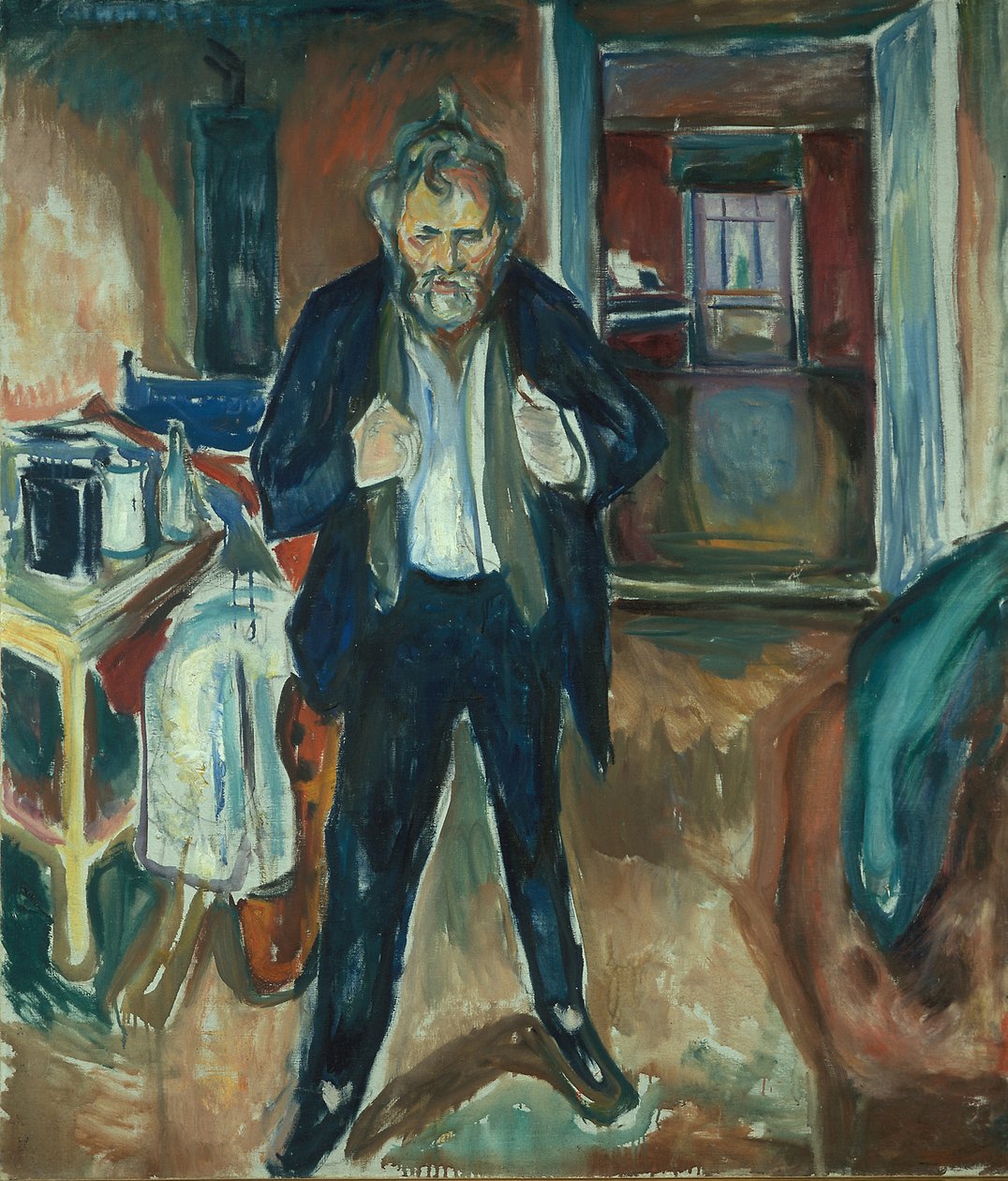 Bezsenna noc. Autoportret w wewnętrznym zamęcie autorstwa Edvard Munch
