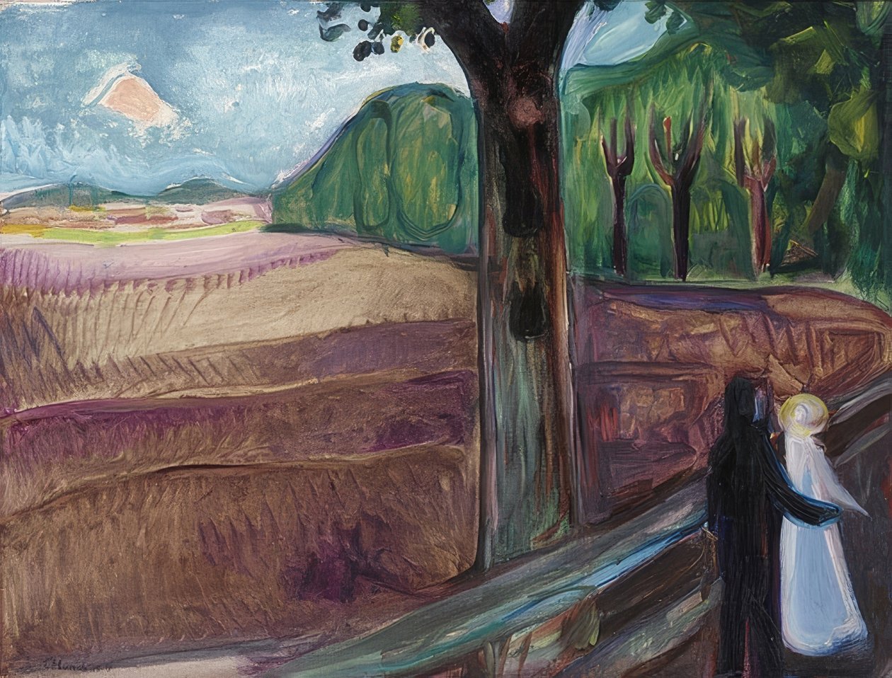 Letnia noc (Sommernatt). 1917 autorstwa Edvard Munch