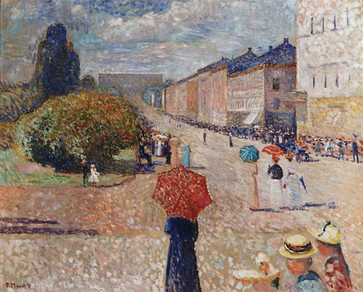Dzień Wiosny na Karl Johan Street autorstwa Edvard Munch
