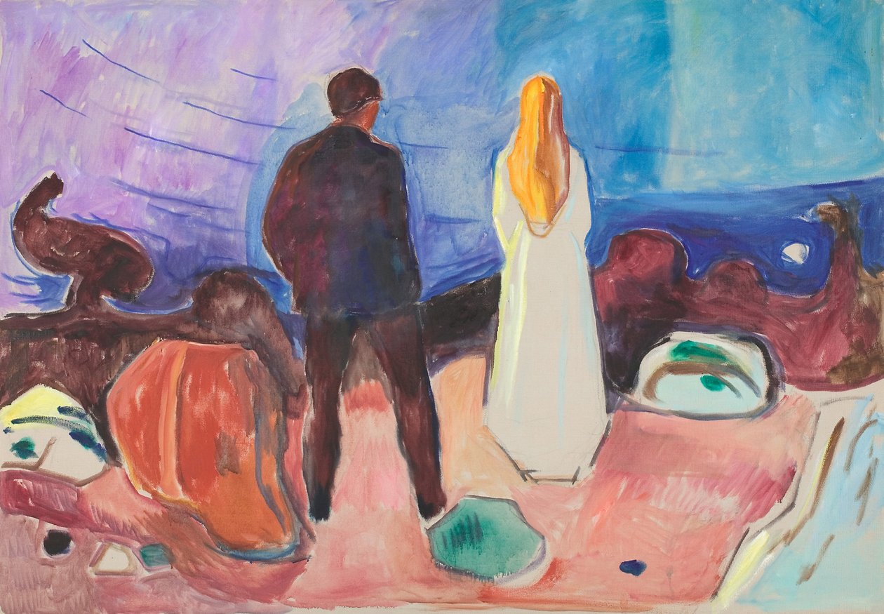 Dwie istoty ludzkie. Samotni autorstwa Edvard Munch