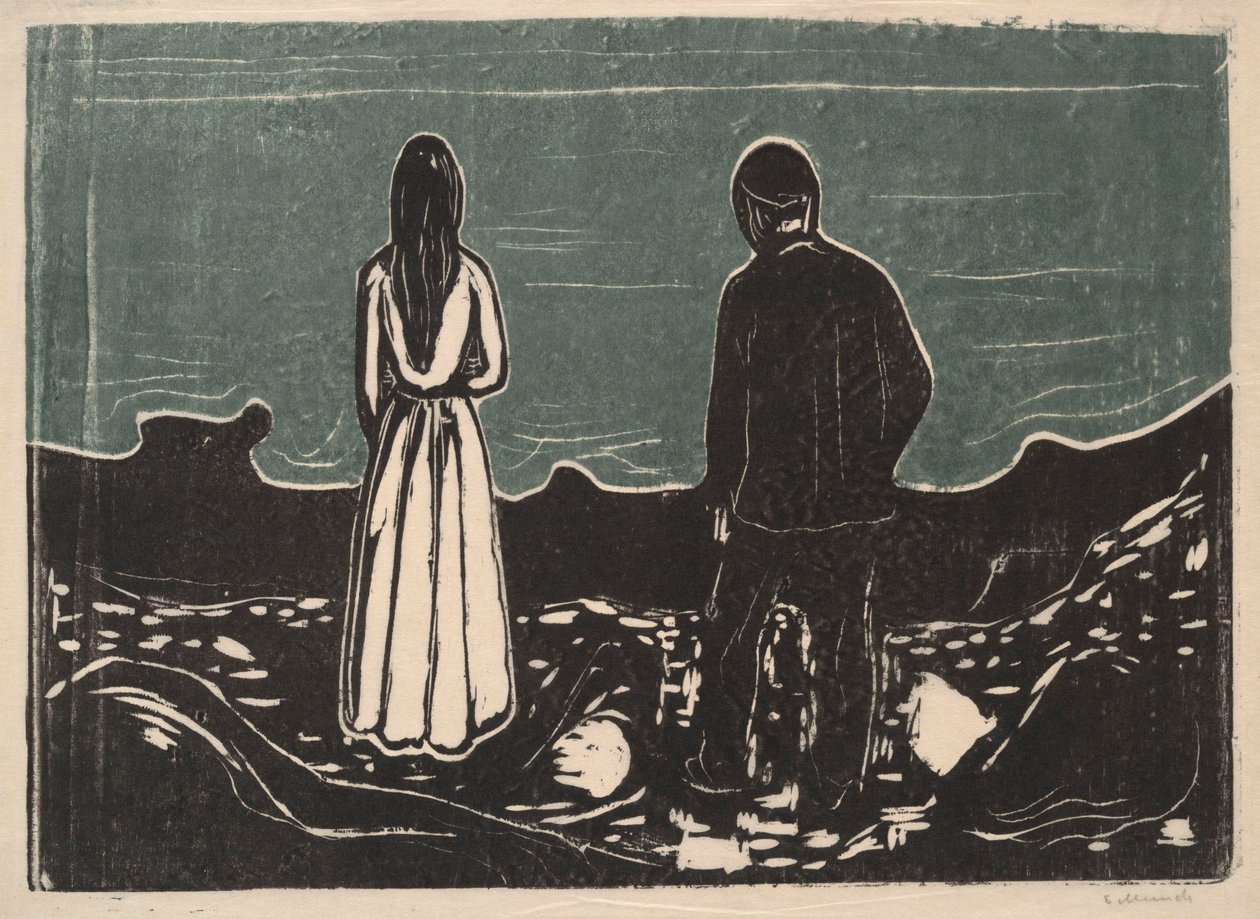 Dwie osoby, samotni, 1899 autorstwa Edvard Munch