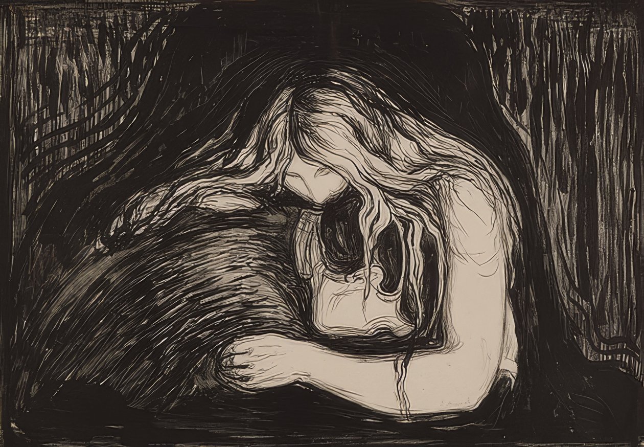 Wampir II. 1895/1902 autorstwa Edvard Munch