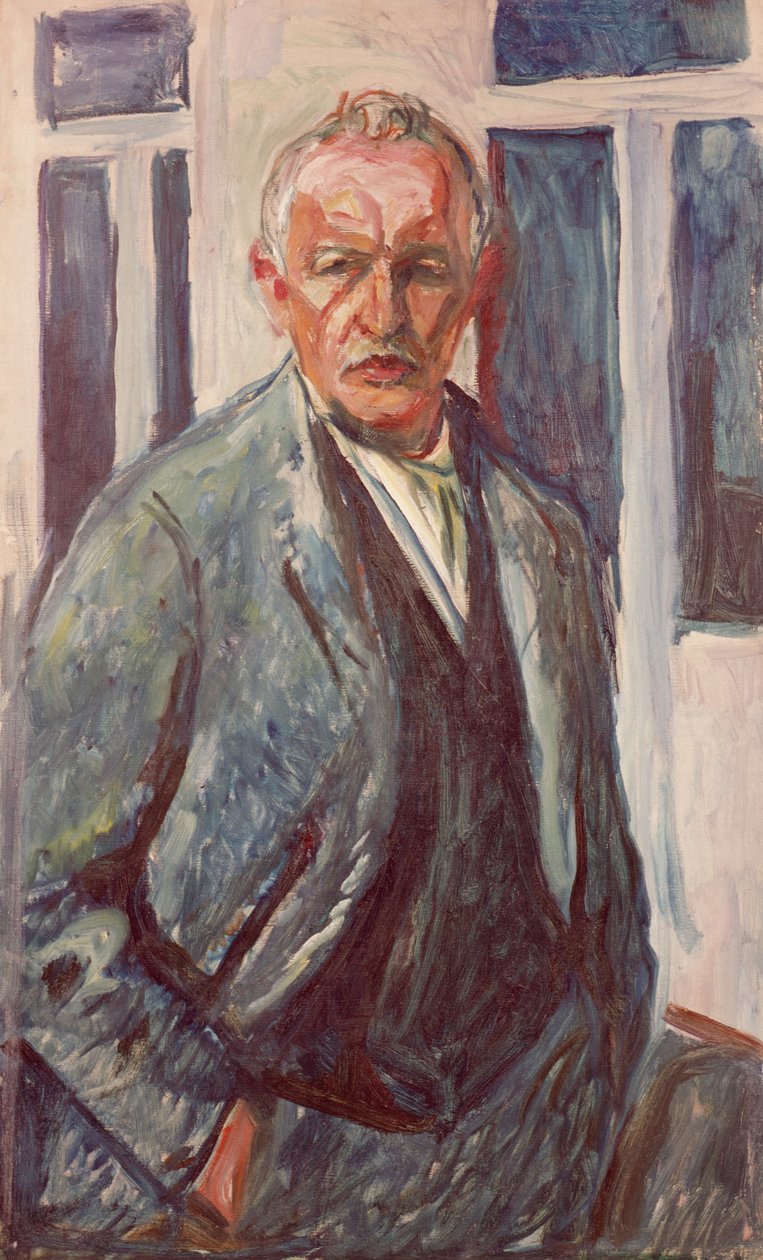 Z obiema rękami w kieszeniach spodni autorstwa Edvard Munch