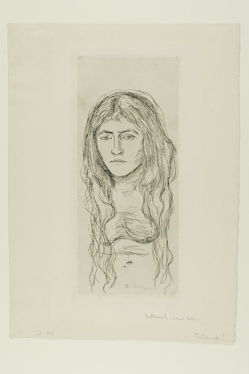 Kobieta z długimi włosami autorstwa Edvard Munch