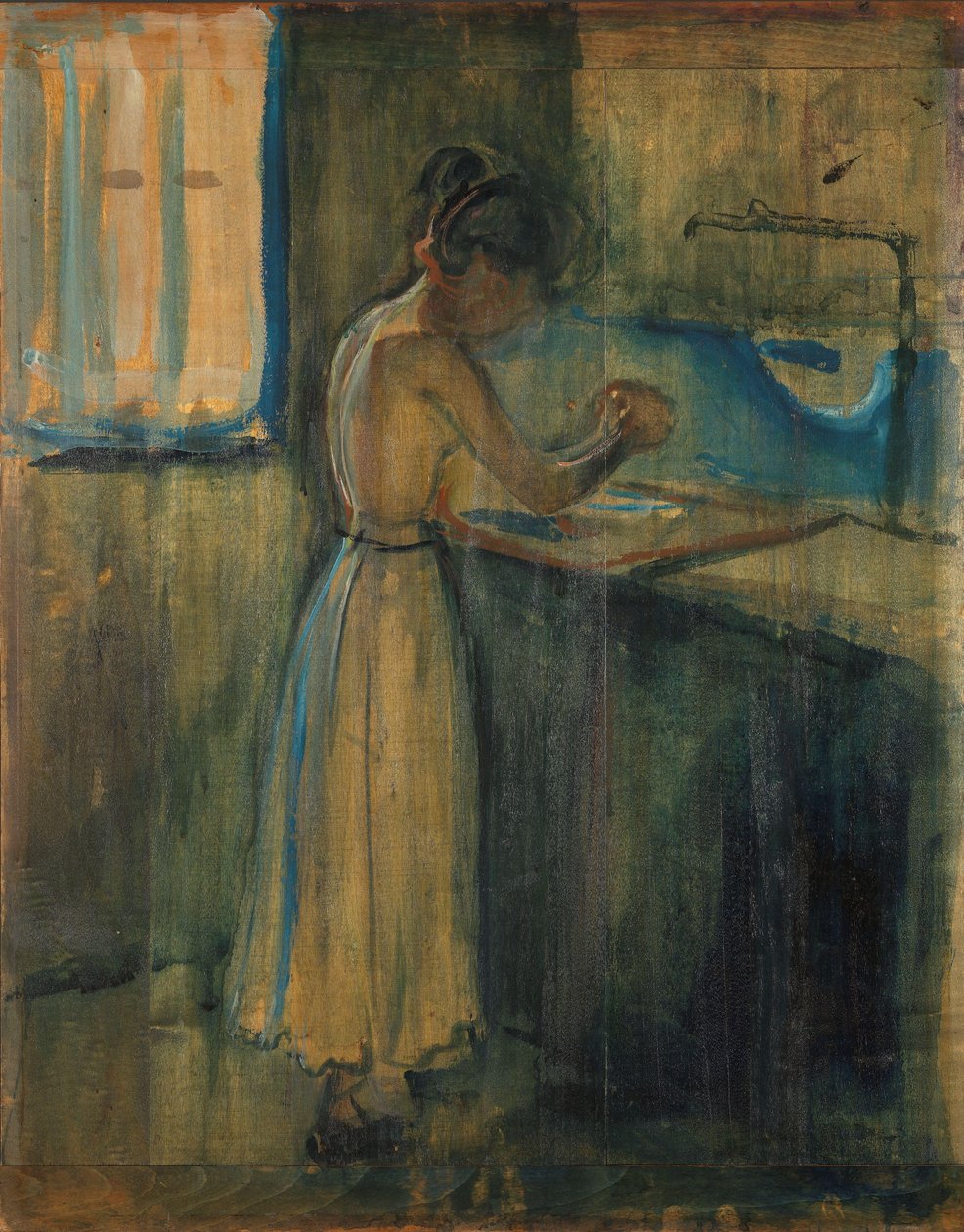 Молодая женщина моет себя полировкой autorstwa Edvard Munch