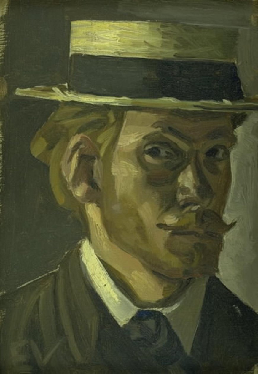 Autoportret w słomkowym kapeluszu autorstwa Edvard Weie