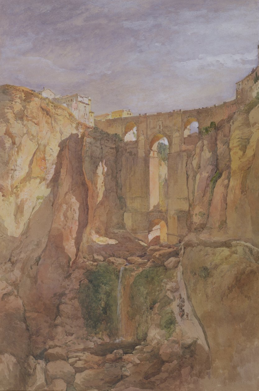 The Gorge, Ronda, Hiszpania (wc i gwasz na papierze) autorstwa Edward Angelo Goodall