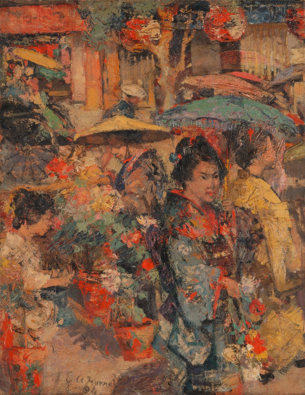 Targ kwiatowy, Nagasaki autorstwa Edward Atkinson Hornel
