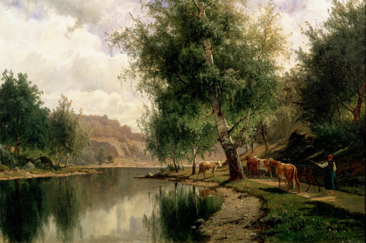 Letni krajobraz, 1877 autorstwa Edward Bergh