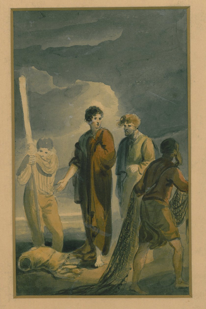 Scena z „Peryklesa, księcia Tyru”, c.1790-1819 autorstwa Edward Bird