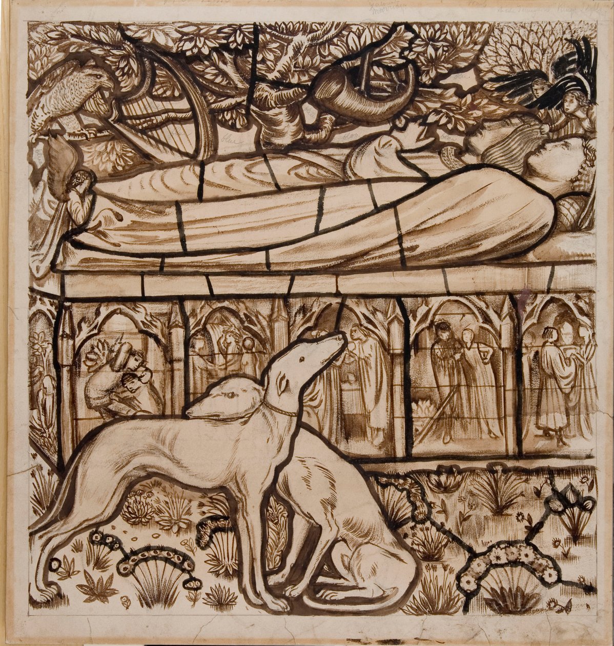 Grobowiec Tristrama i Izoldy autorstwa Edward Burne Jones