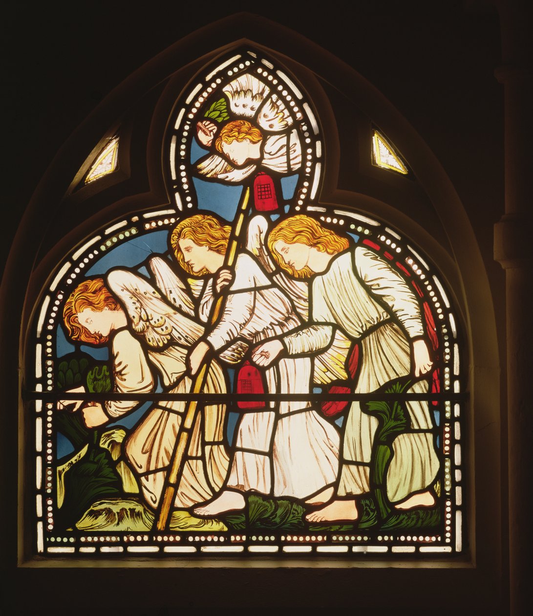 Anioły, 1862 (witraż) autorstwa Edward Burne Jones