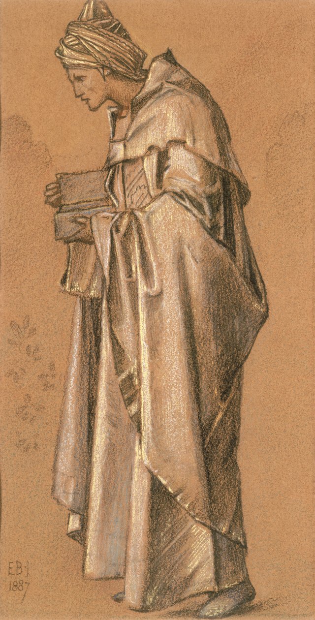Król Kacper, 1887 (kolorowe kredy i złoto) autorstwa Edward Burne Jones