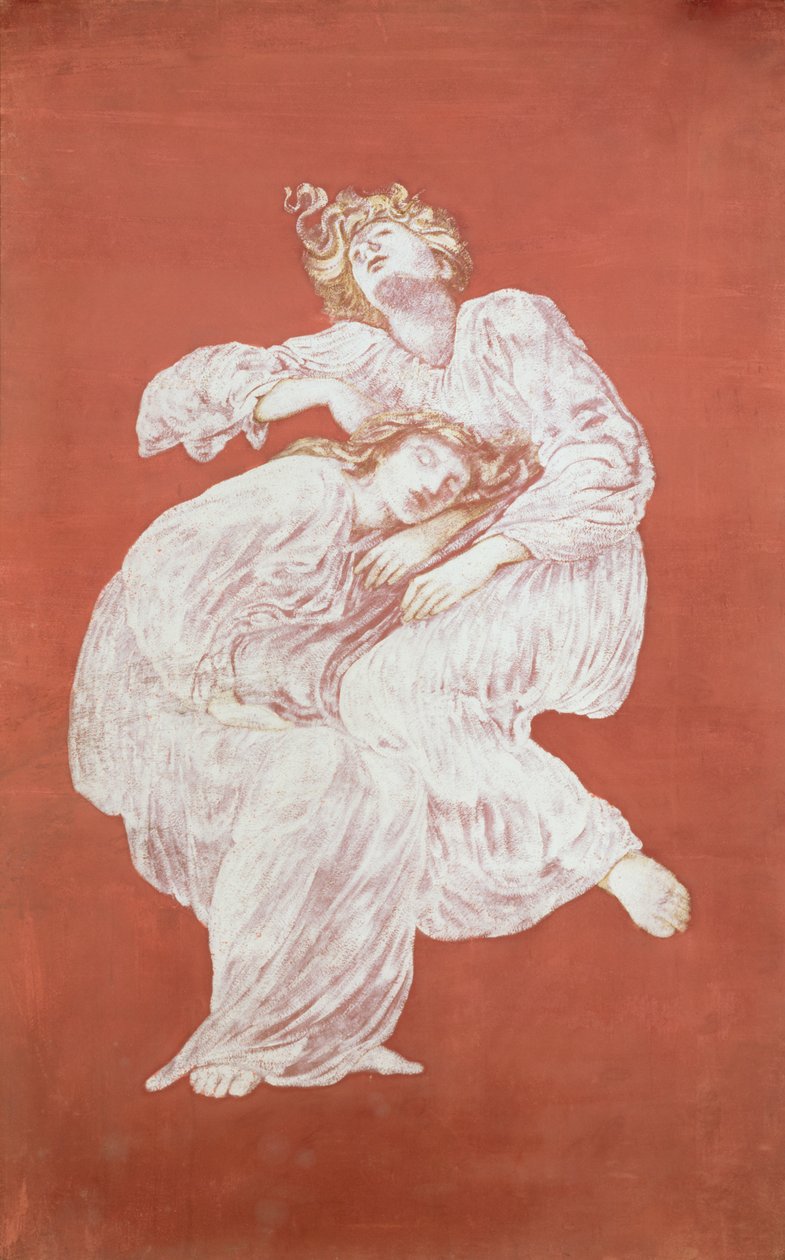 Śpiące panny (akwarela na papierze) autorstwa Edward Burne Jones