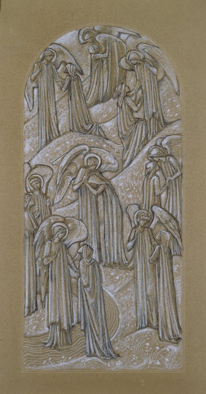 Studium do witraża (kreda na papierze) autorstwa Edward Burne Jones
