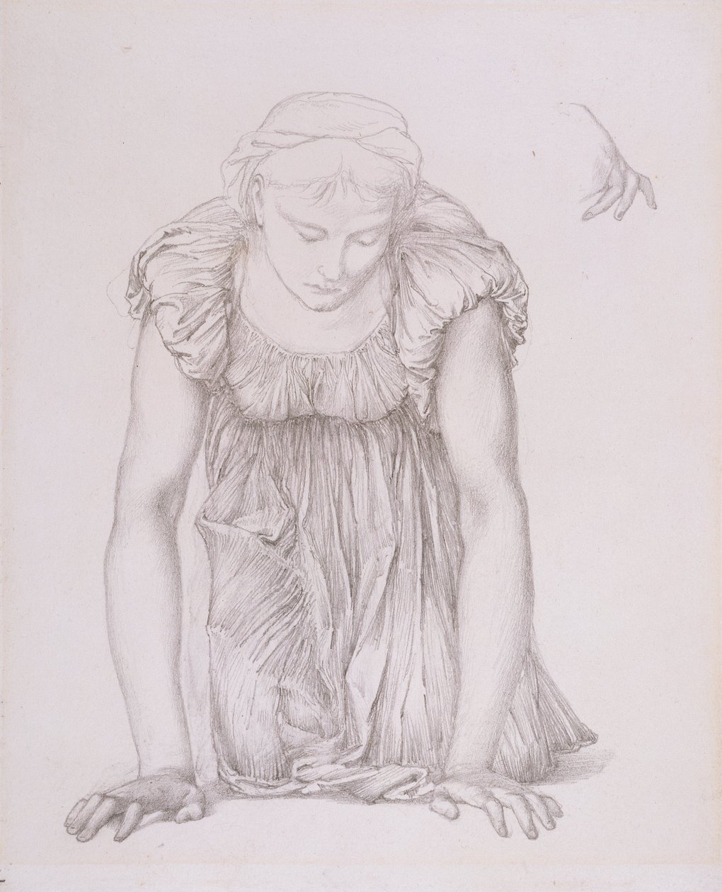Studium klęczącej dziewczyny dla „Zwierciadła Wenus”, ok. 1873 (zob. 15161) autorstwa Edward Burne Jones