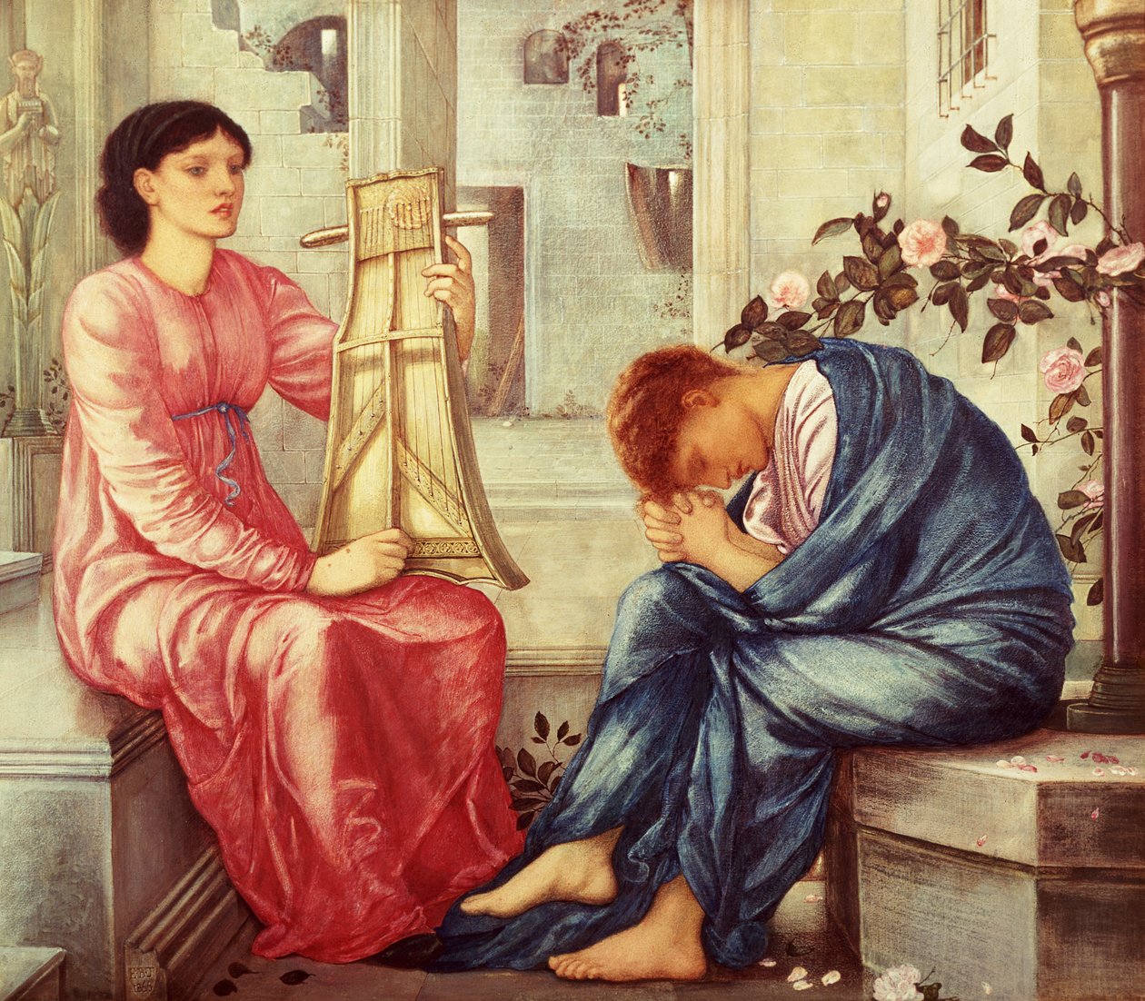 Lament, 1866 (gwasz) autorstwa Edward Burne Jones