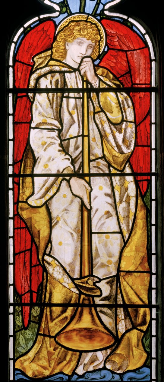 Cheddleton, Morris, Marshall, Faulkner & Co, Edward Burne-Jones, Trąbiący Anioł, 1869 autorstwa Edward Burne Jones