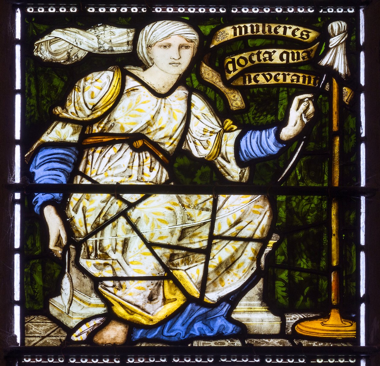 Opactwo Paisley, Morris & Co., Edward Burne-Jones, Cnotliwa kobieta, Ona wkłada rękę do wrzeciona, 1874 autorstwa Edward Burne Jones