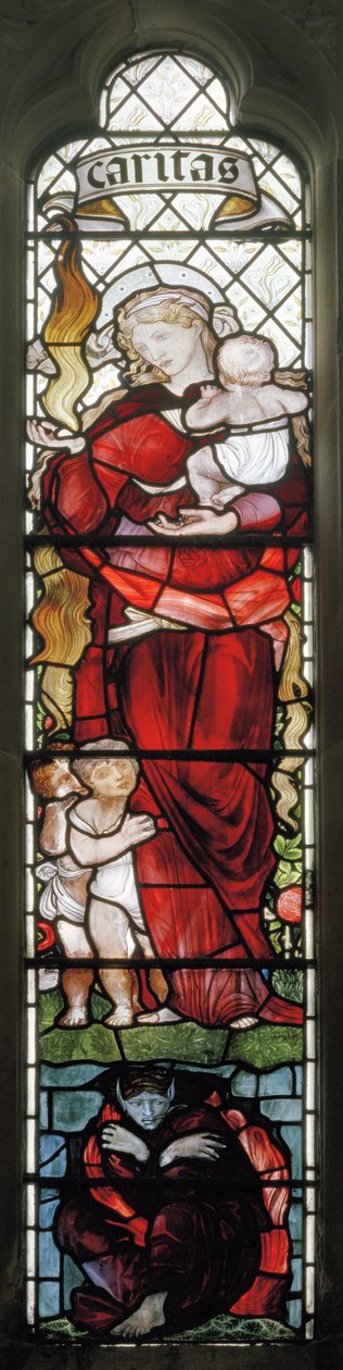 Rochdale, St Chad, Morris & Co., Edward Burne-Jones, Charity, 1902 autorstwa Edward Burne Jones